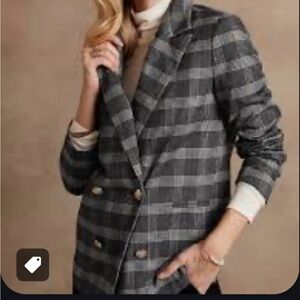 Oversized plaid blazer